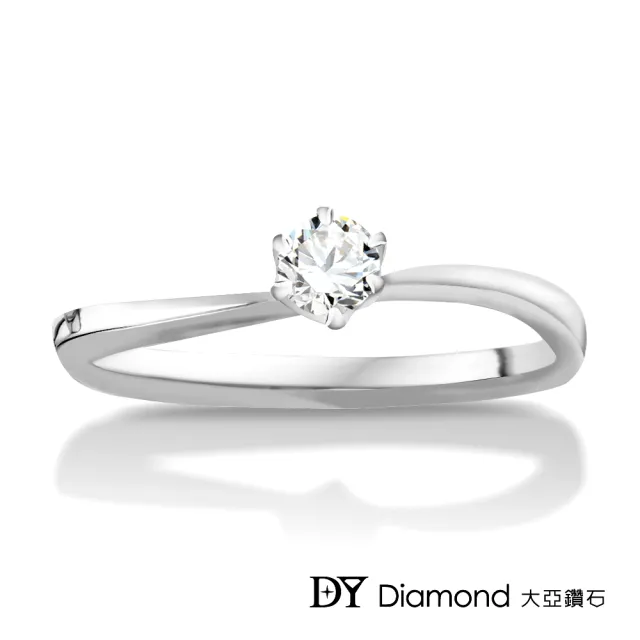 【DY Diamond 大亞鑽石】L.Y.A輕珠寶 18K白金 經典 鑽石女戒