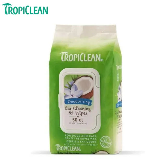 【TropiClean 巧倍麗】潔耳布 50抽