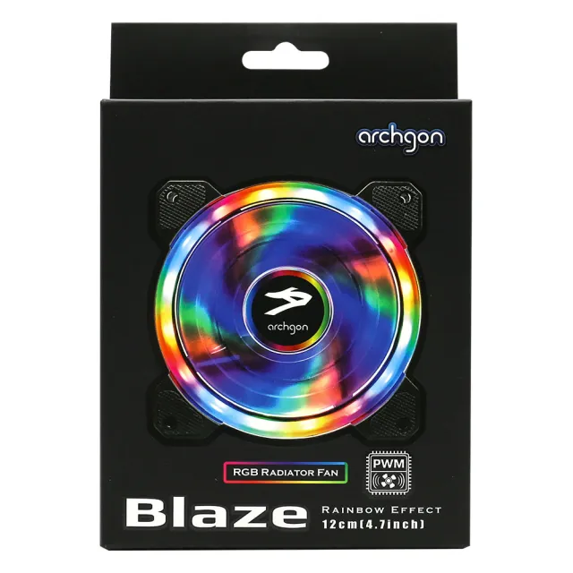 【Archgon亞齊慷】RGBSF02 Blaze PWM RGB(電競風扇-彩虹燈)