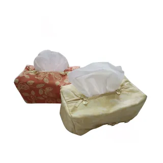 【J&N】瑰麗面紙盒套●桔色 米色(任選2 入)