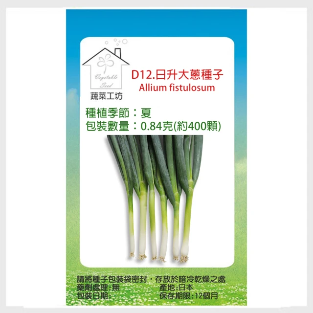 【蔬菜工坊】D12.日升大蔥種子(0.84克-約400顆)