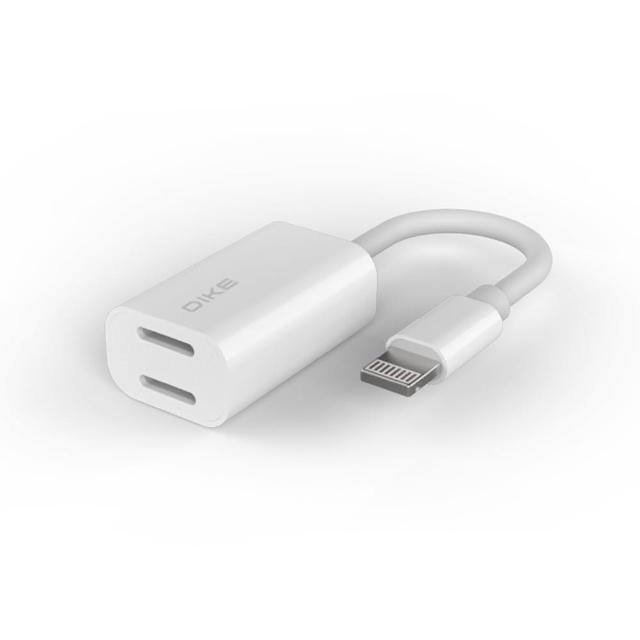 【DIKE】雙Lightning通用音頻 充電轉接器(DAO321WT)