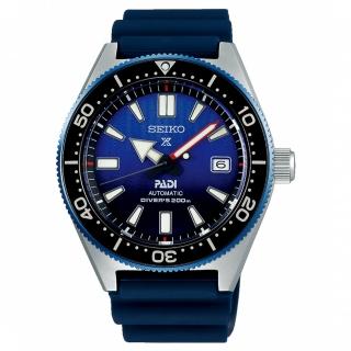 【SEIKO 精工】Prospex PADI深海藍鯨200米潛水機械錶-藍 雙12限定(SPB071J1/6R15-04B0B)