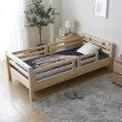 【H&D 東稻家居】艾廉日式清新雙層床架組102CM-3件式(雙層床 松木 床架 木床架 床組 床墊)