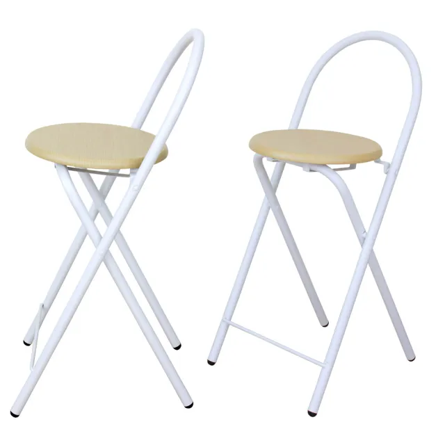 【E-Style】鋼管高背(木製椅座)折疊椅/吧台椅/高腳椅/餐椅/摺疊椅(三色可選)