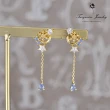 【Turquoise Jewelry】簡約氣質藍色鋯石聖誕雪花星月925銀鍍金耳環(tqsm0004)