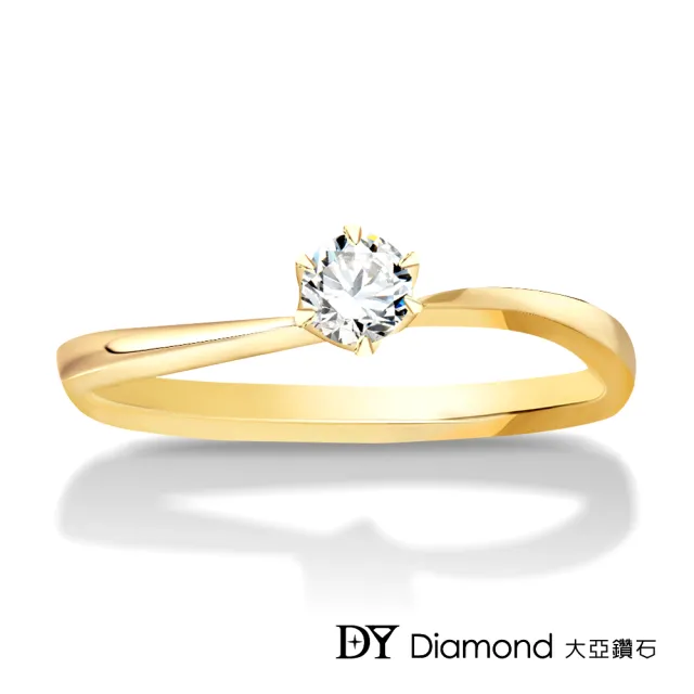 【DY Diamond 大亞鑽石】L.Y.A輕珠寶 18黃K金 經典 鑽石女戒