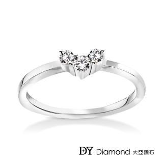【DY Diamond 大亞鑽石】L.Y.A輕珠寶 18K白金 愛戀 鑽石線戒