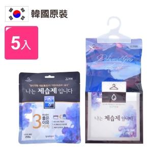 韓國原裝 超吸水防潮可掛式除濕袋防黴乾燥劑250g 5入/組(防潮吸濕袋 室內除濕劑 集水袋 除濕袋 吊掛除濕)