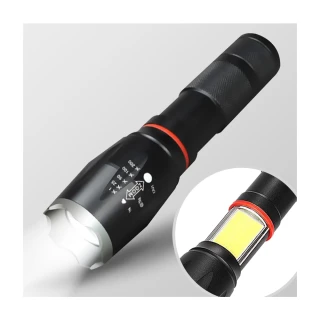 【美國SuperShark】軍規款T6變焦多重閃爍LED手電筒(COB側燈/強力磁鐵)