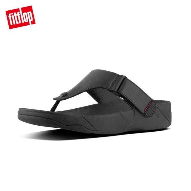 【FitFlop】TRAKK II LEATHER TOE-THONGS經典全皮革夾腳涼鞋-男(靚黑色)