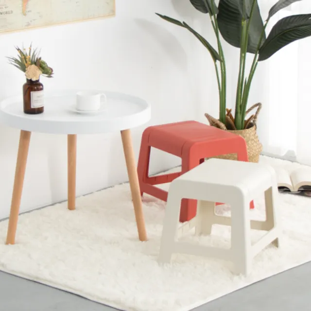 【IDEA】2入組小號-環保北歐自然簡約素雅流線椅凳/塑膠椅