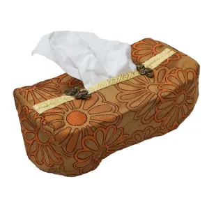 【J&N】花影面紙盒套●桔色(2 入)