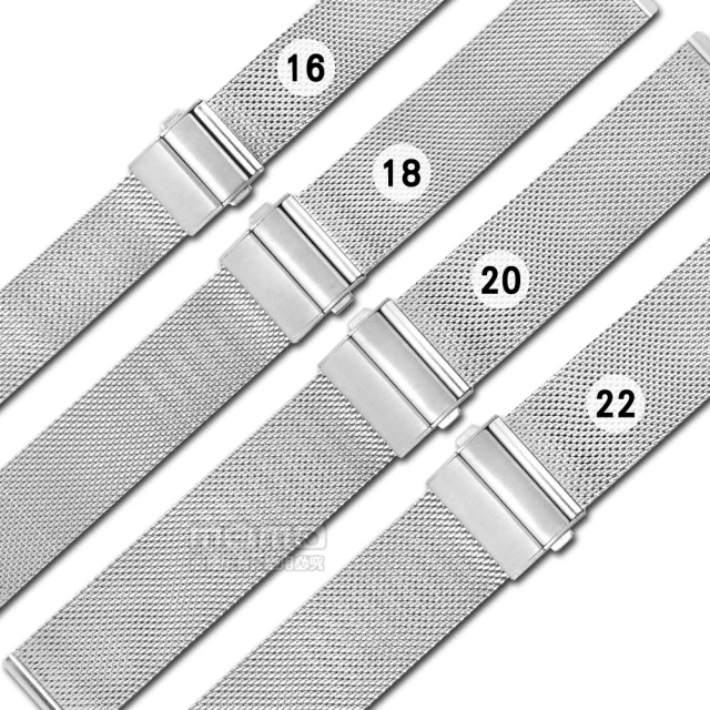 【Watchband】16.18.20.22mm / DW代用 各品牌通用 透亮 輕巧耐用 米蘭編織不鏽鋼錶帶(銀色)