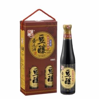 【狀元醬油】狀元豆釀壺底醬油清450ml*2瓶入禮盒