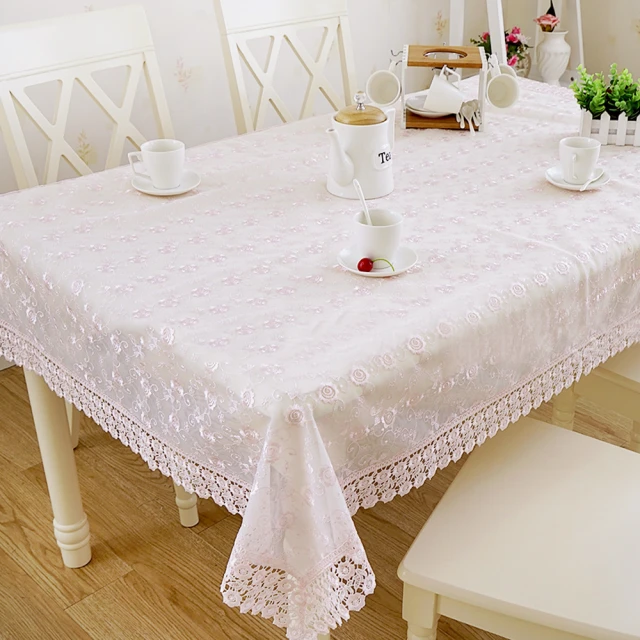 【BonBon naturel】雙排玫瑰立體刺繡蕾絲桌巾-100*170cm(多種顏色可挑選)
