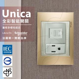 【SCHNEIDER】法國Schneider Unica Top雙USB插座/單插座 附接地極