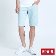 【EDWIN】男裝 EDGE基本五袋短褲(淺藍綠)