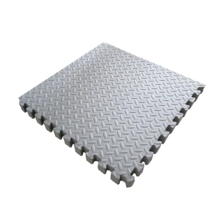 【Abuns】工業風鐵板紋62CM灰色大巧拼地墊-附收邊條(36片裝-適用4坪)
