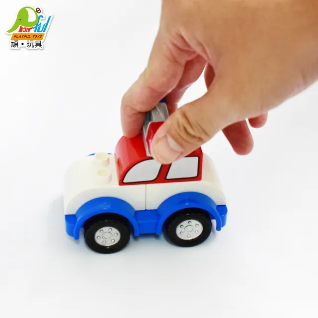 【Playful Toys 頑玩具】41PCS大顆粒百變積木車(積木玩具 玩具車 兒童禮物)