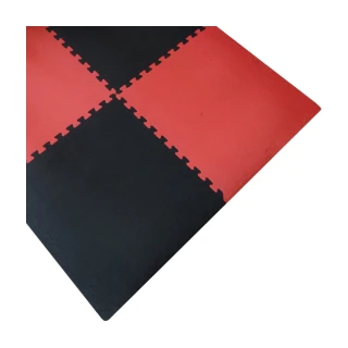 【Abuns】摩登紅黑雙色62CM大巧拼地墊-附贈邊條(8片裝-適用1坪)