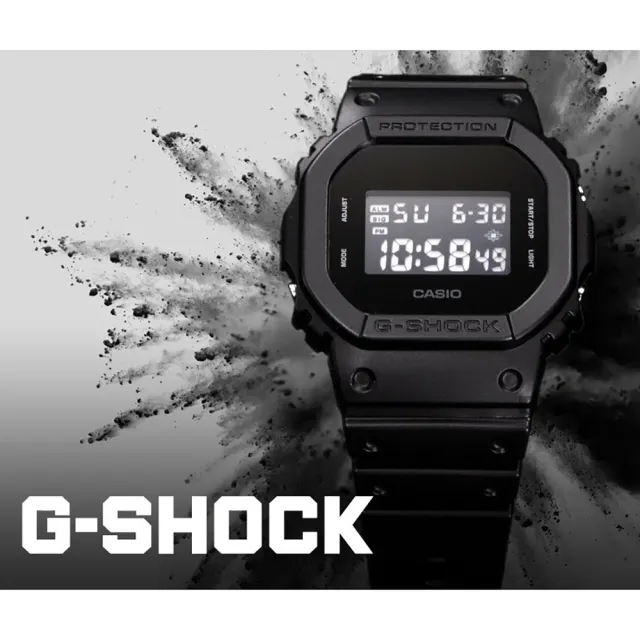 【CASIO 卡西歐】學生錶 G-SHOCK 經典人氣電子錶 畢業禮物(DW-5600BB-1)
