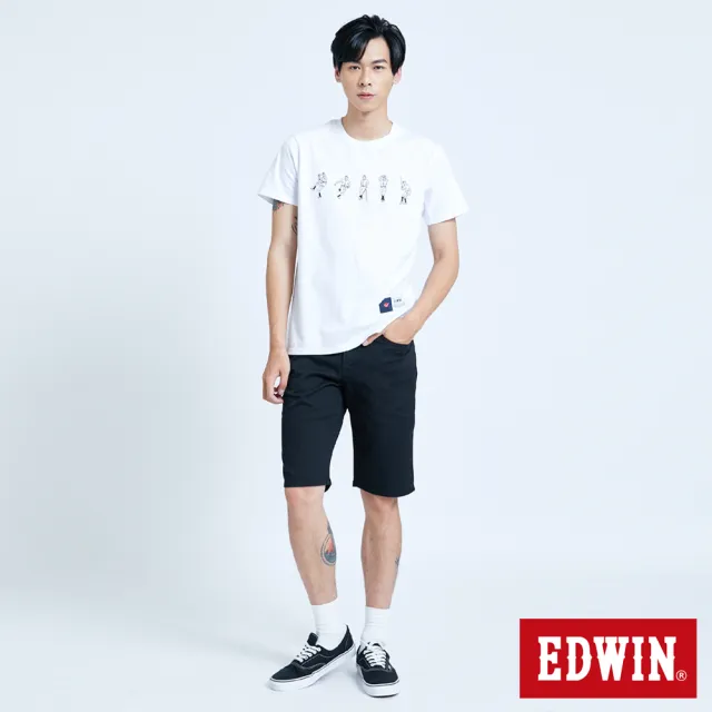 【EDWIN】男裝 EDGE基本五袋短褲(黑色)