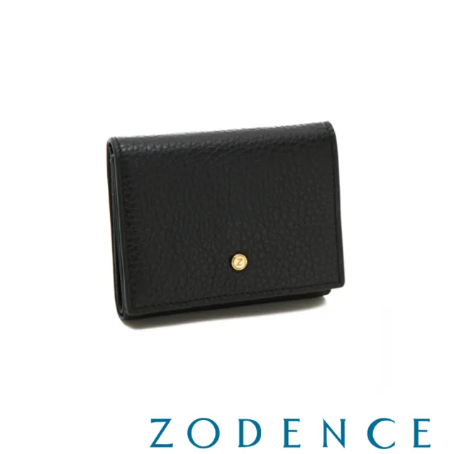 【ZODENCE 佐登司】DUTTI系列進口牛皮簡式短夾(黑)