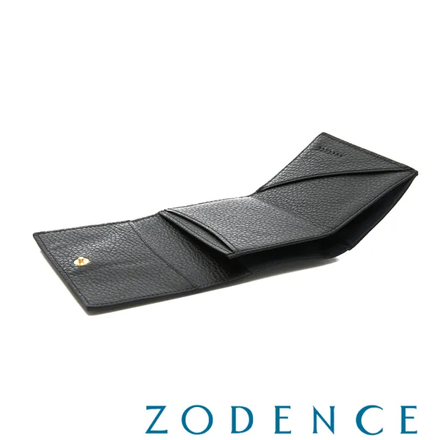 【ZODENCE 佐登司】DUTTI系列進口牛皮簡式短夾(黑)