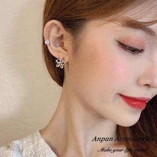【Anpan】925銀針韓東大門百搭小巧珍珠花朵耳環