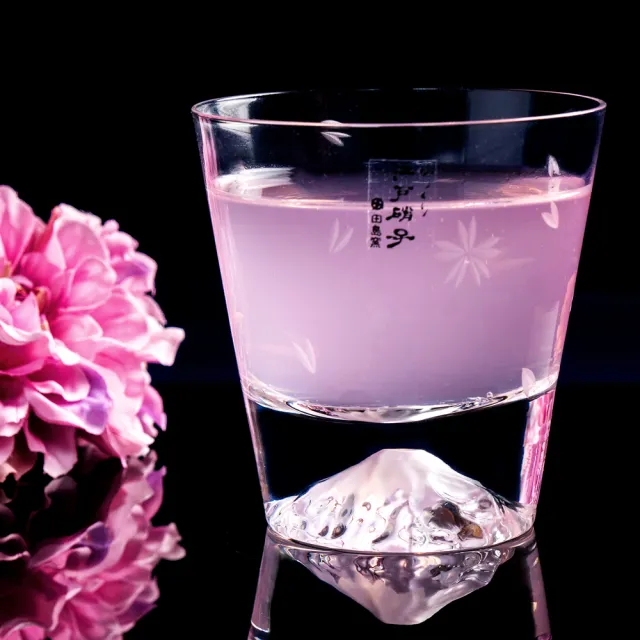 【田島硝子】日本手工吹製 富士山杯 威士忌杯+櫻花杯組 對杯 2入組(TG15-015-R+TG16-015-RS)