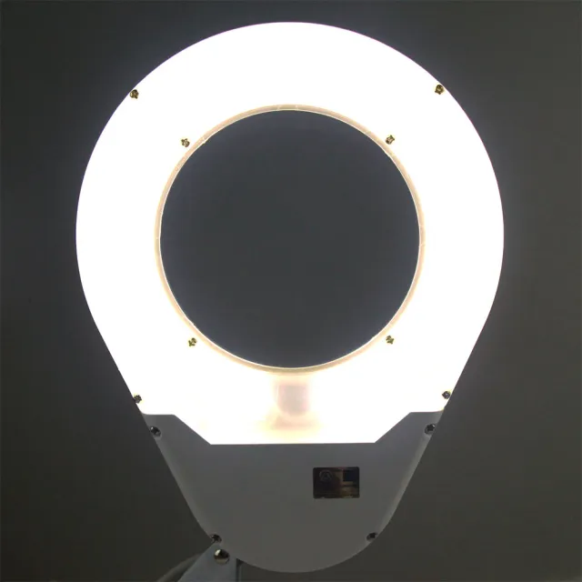 【Hamlet】2.3x/5D/127mm 工作用薄型LED檯燈放大鏡 自然光 桌夾式(E015-3)