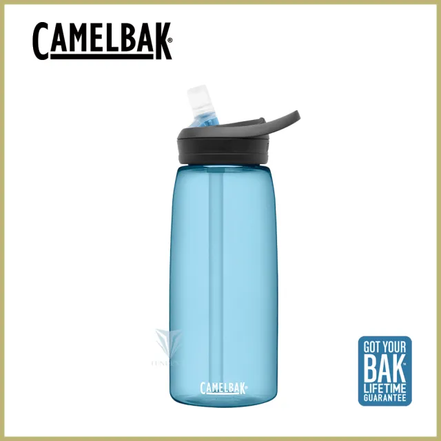 【CAMELBAK】1000ml eddy+多水吸管水瓶 透藍(全新設計/水壺/水瓶/多喝水)