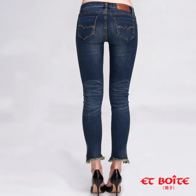 【BLUE WAY】23yrs 完美裝扮 - 褲口鬚邊刷破八分丹寧褲 - ET BOiTE 箱子