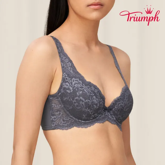 【Triumph 黛安芬】自然優雅系列蕾絲美背內衣 D-E罩杯(灰)