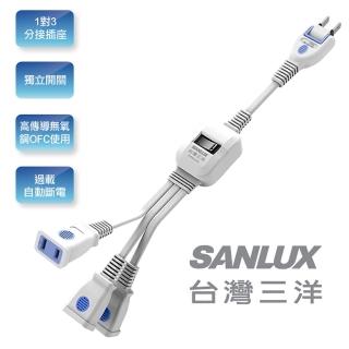 【SANLUX 台灣三洋】1對3分接延長線 SYPW-231A(2孔1對3單開關)