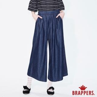 【BRAPPERS】女款 Boy Friend系列-鬆緊帶八分寬版褲(藍)