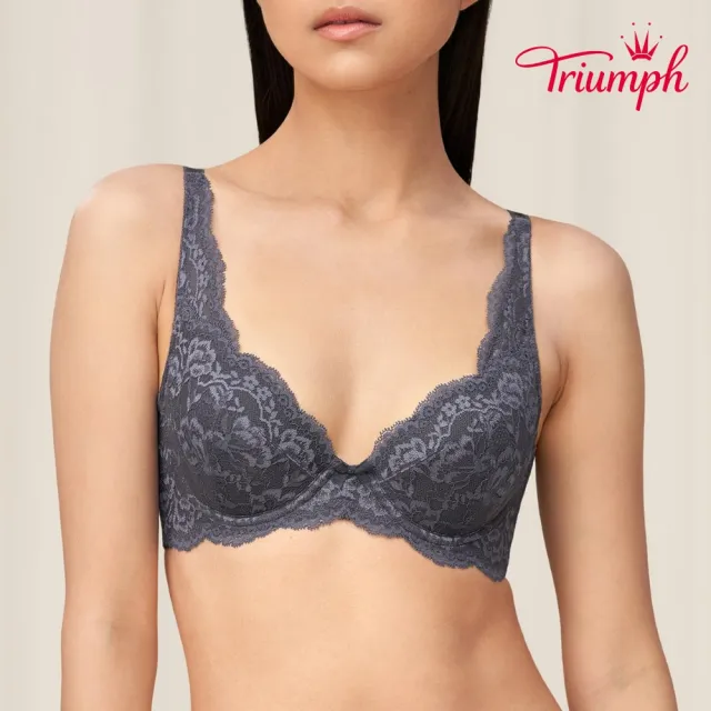 【Triumph 黛安芬】自然優雅系列蕾絲美背內衣 C罩杯(灰)