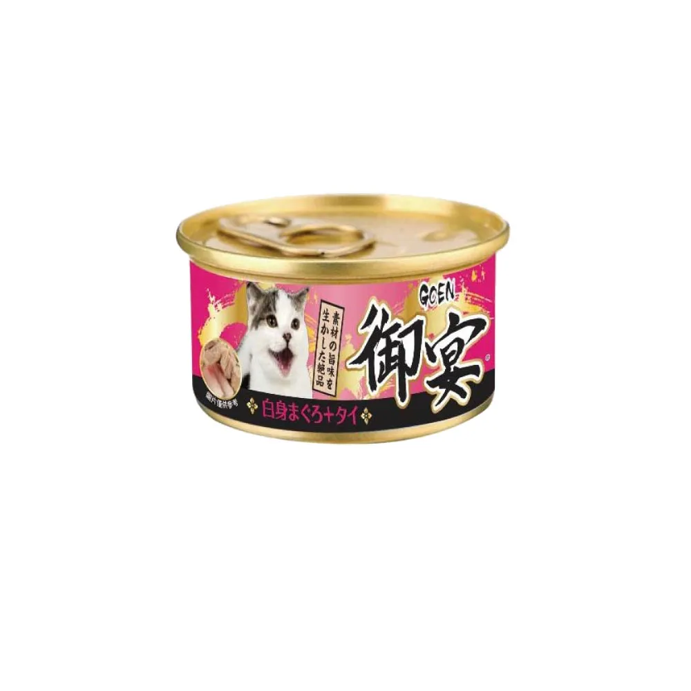【御宴GOEN】貓咪湯罐白身鮪魚+鯛魚80G 24罐/箱(貓罐 副食 全齡貓)