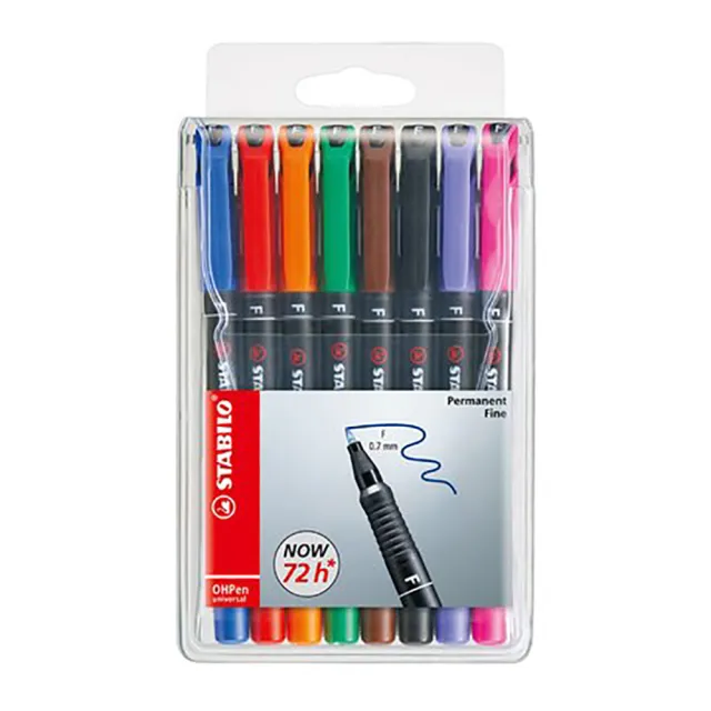 【STABILO】OH Pen universal 萬用油性筆F 1組8色(842/8)