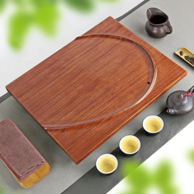 生活禪】「立體簡約」紅花梨禪風實木茶盤B02-035/台灣工藝(47x38x6cm