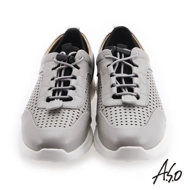 【A.S.O 阿瘦集團】活力雙核  心襪套鞋口方便穿脫休閒鞋(淺灰)