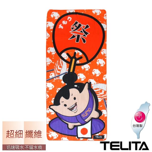 【TELITA】超細纖維日系和風海灘巾/浴巾(相撲力士)