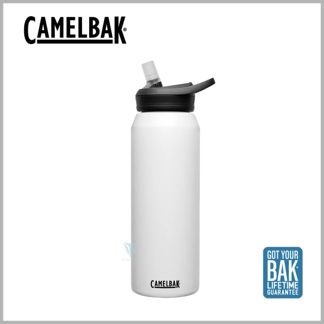 【CAMELBAK】1000ml eddy+多水吸管保冰/溫水瓶  經典白(CB1650101001 隨行杯)