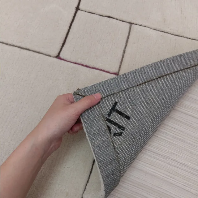 【山德力】ESPRIT 地毯 舒雅 200X300CM(不規則 白色 方格 客廳 書房  起居室 生活美學)