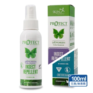 【紐西蘭Skin Technology】Protect 20%派卡瑞丁 Picaridin 瑞斌長效防蚊液-100ML(花香 / 無香精)