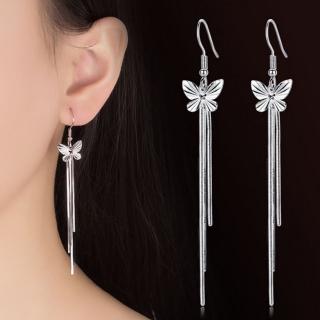 【I.Dear Jewelry】正白K-華麗蝴蝶-韓國氣質蝴蝶垂墜流蘇耳勾耳環(華麗蝴蝶)