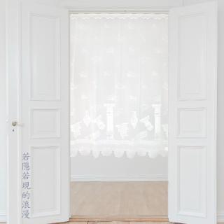 【LASSLEY】門簾紗-希臘神殿115X150cm(紗簾 蕾絲 窗紗 風水簾 ALBANI 德國進口 臺灣製造)
