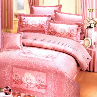 【ASHLYNA   愛希琳娜】精梳棉植物花卉六件式兩用被床罩組玫瑰(雙人)