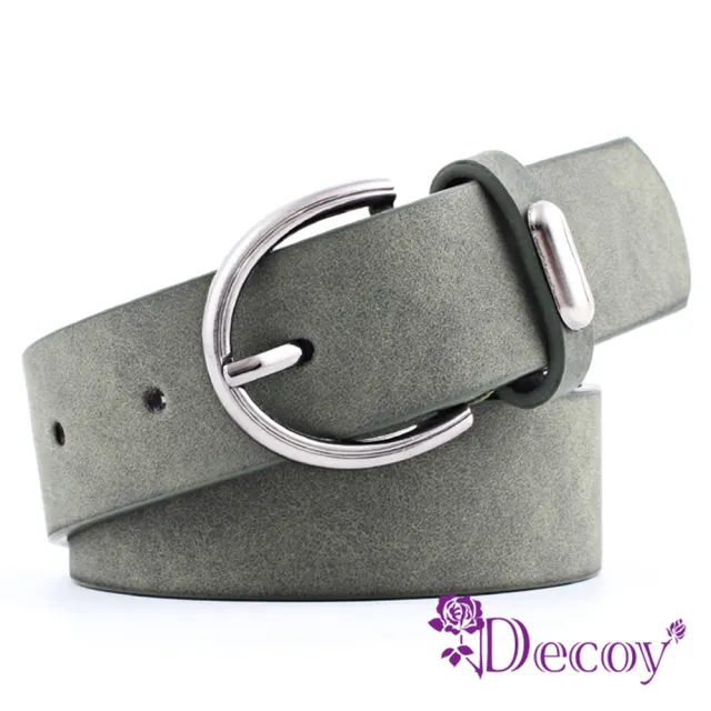 【Decoy】霧粉色調＊圓型扣寬版時尚皮帶/駝